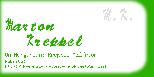 marton kreppel business card